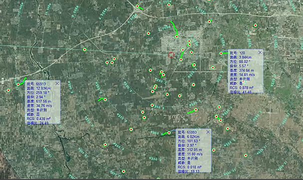 Advanced radar interface tracking multiple small UAV targets simultaneously